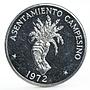 Panama 5 balboas Peasant Settlements series Hand Holding Crops silver coin 1972