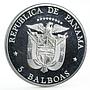 Panama 5 balboas Peasant Settlements series Hand Holding Crops silver coin 1972