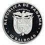 Panama 10 balboas Football World Cup in Spain Two Players proof silver coin 1982