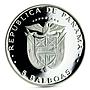 Panama 5 balboas Football World Cup in Spain Championship proof silver coin 1982