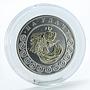 Cook Islands 2 dollars Goldfish good luck gilded gold plated silver coin 2010