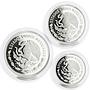 Mexico set of 3 coins Football World Cup 1986 proof silver coins 1985