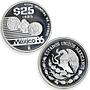 Mexico set of 3 coins Football World Cup 1986 proof silver coins 1985
