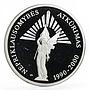 Lithuania 50 litu 10th Anniversary of Restored Independence silver coin 2000