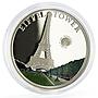 Palau 5 dollars World of Wonders Eiffeltower colored proof silver coin 2010