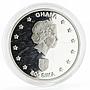 Ghana 500 sika Endangered Wildlife series African Elephant silver coin 2002