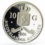 Netherlands Antilles 10 gulden Cosimo de Medici gilded proof silver coin 2001