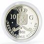 Netherlands Antilles 10 gulden Cosimo de Medici gilded proof silver coin 2001