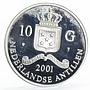 Netherlands Antilles 10 gulden Cosimo de Medici gilded proof silver coin 2001