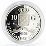 Netherlands Antilles 10 gulden Albert I gilded proof silver coin 2001