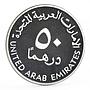 United Arab Emirates 50 dirhams 35 Years of Dubai National Bank silver coin 1998