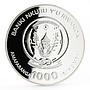 Rwanda 1000 francs Year of the Tiger gilded silver coin 2010