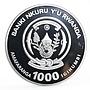 Rwanda 1000 francs Year of the Tiger gilded silver coin 2010