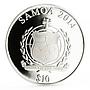 Samoa 10 dollars From Sochi to Rio series Skater colored silver coin 2014