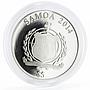 Samoa 5 dollars From Sochi to Rio series Volleyballer colored silver coin 2014