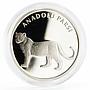 Turkey 20 lira Animal series Anatolian Leopard proof silver coin 2005