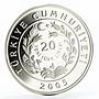 Turkey 20 lira Animal series Dormouse Gliridae proof silver coin 2005