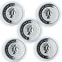 Cook Islands 2 dollars set of 5 coins Speed Jets 1930's Racers silver coin 2006