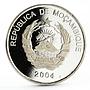 Mozambique 1000 meticais David Livingstone and African Map silver coin 2004