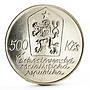 Czechoslovakia 500 korun Centennial of Painter Josef Lada silver coin 1987