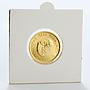 South Africa 2 rand Jan van Riebeeck Suid-Afrika Springbok gold coin 1964