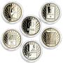 Turkmenistan set of 6 coins Literary Creations of Turkmenbashi silver coins 2006