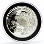 Dominican Republic 100 dollars Local Fauna series Parrots proof silver coin 1988