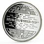 Armenia 100 dram Football World Cup in Brazil series Team Map silver coin 2014