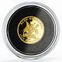 Uganda 1000 shillings Chimpanzee Conservation Area proof gold coin 1999