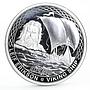 Vanuatu 10 vatu Leaf Erikson and His Viking Ship proof silver coin 2017