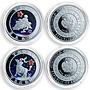 Armenia 100 dram set of 12 coins Signs of Zodiac colored silver coin 2007 - 2008