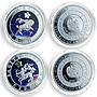 Armenia 100 dram set of 12 coins Signs of Zodiac colored silver coin 2007 - 2008