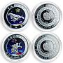 Armenia 100 dram set of 12 coins Signs of Zodiac colored silver coin 2007 - 2008