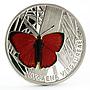 Niue 1 dollar Butterflies series Scars Copper Butterfly colored silver coin 2010