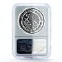 Mexico 5 pesos World Wildlife Fund Wolf Lobo PF69 NGC proof silver coin 1998