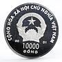 Vietnam 10000 dong Year of the Snake colored silver coin 2001