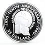 Barbados 25 dollars 10th Anniversary of Caribbean Bank proof silver coin 1980