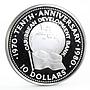 Bahamas 10 dollars 10th Anniversary of Caribbean Bank proof silver coin 1980