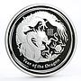 Australia 1 dollar Lunar Calendar series II Year of the Dragon silver coin 2012