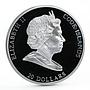 Cook Islands 20 dollars Da Vinci Art Vitruvian Man silver coin 2010
