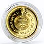 Cook Islands 1 dollar Gemstone Zodiac Signs series Libra gilded silver coin 2003