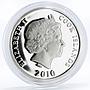 Cook Islands 10 dollars Year of the Tiger colored proof silver coin 2010