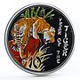 Cook Islands 10 dollars Year of the Tiger colored proof silver coin 2010