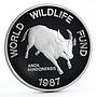 Philippines 200 piso WWF series Mindoro Buffalo proof silver coin 1987