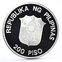 Philippines 200 piso WWF series Mindoro Buffalo proof silver coin 1987