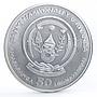 Rwanda 50 francs Family of Gorillas African Continent gilded silver coin 2008