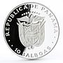 Panama 10 balboas Football World Cup in Spain Two Players proof silver coin 1982