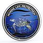 Palau 5 dollars Marine Life Protection series Loggerhead Turtle silver coin 2004