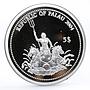 Palau 5 dollars Marine Life Protection series Loggerhead Turtle silver coin 2004