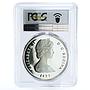 Turks and Caicos Islands 20 crowns Queen Victoria PR69 PCGS silver coin 1977